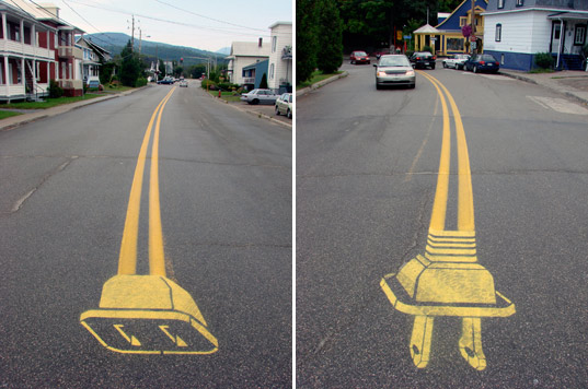 peter gibson, roadsworth, pedestrian street art, graffiti, street graffiti, environmental activism, social activism, urban policy, urban art, urban space, urban planning, city planning, public art