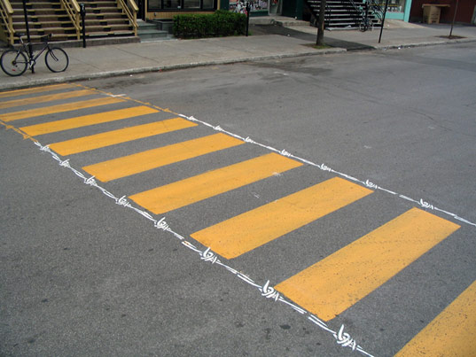 peter gibson, roadsworth, pedestrian street art, graffiti, street graffiti, environmental activism, social activism, urban policy, urban art, urban space, urban planning, city planning, public art