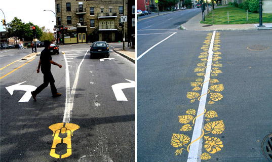 peter gibson, roadsworth, pedestrian street art, graffiti, street graffiti, environmental activism, social activism, urban policy, urban art, urban space, urban planning, city planning, public art