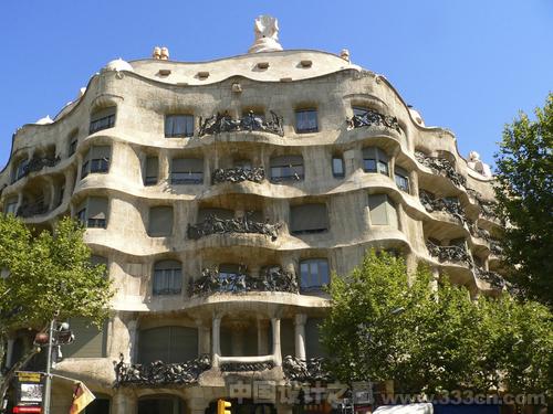 Casa Mil Barcelona, or La Pedrera, by Antoni Gaud in Barcelona, Spain