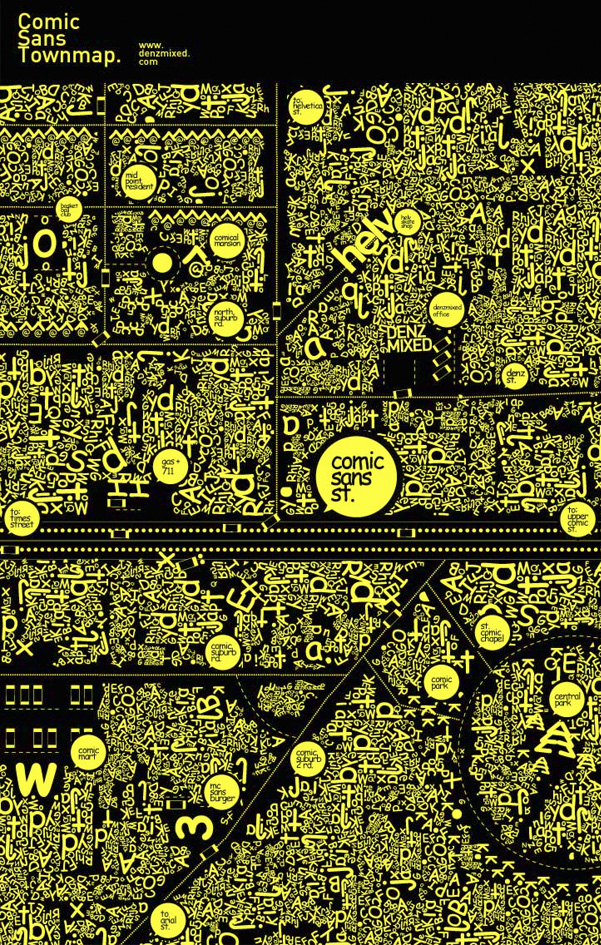 Comic Sans Town Map