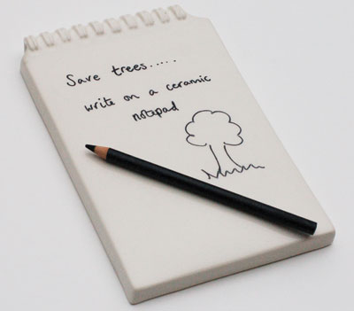 Ceramic Notepad, designed by Helen Johannessen, manufactured by Yoyo Ceramics. Photo: Mathew Wilson