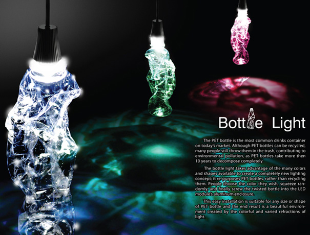 Bottle Light – LED Light Using Recycle PET Bottles by YaRan Chang, Hsin Chou Liao, Chung en Lee & Simon Shih